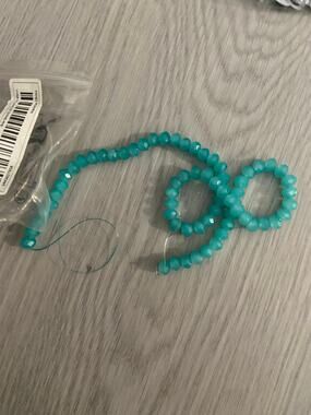 8 mm faceted teal glass beads